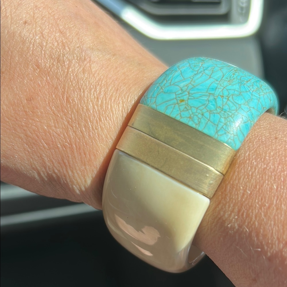 Turquoise and Gold Statement Bracelet